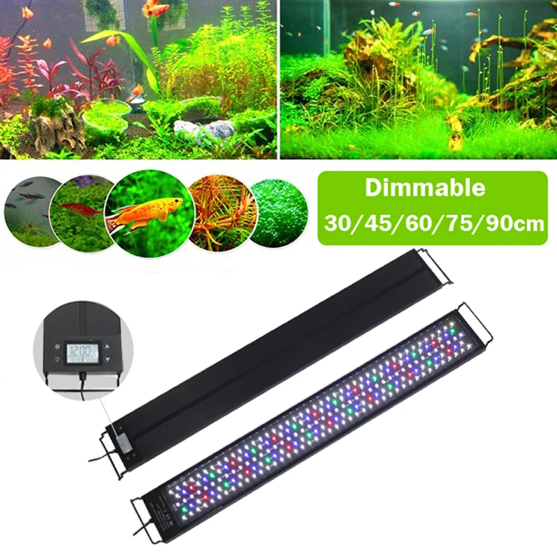 24-48inch IP65 Programma Aquarium Led Lighting Aquarium Light Lamp For planted Coral Reef led light EU plug Aquarium Leds Dimmer