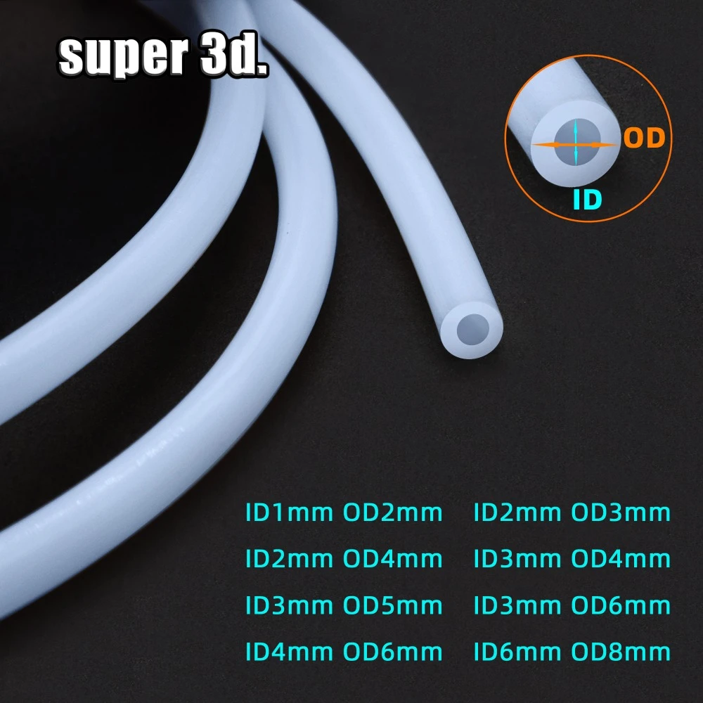3D Printer Part 1Meter bowden extruder PTFE tube Pipe for  J-head Hotend V5 V6 1.75mm /3mm Filament ID 2mm 1mm 3mm OD 4mm