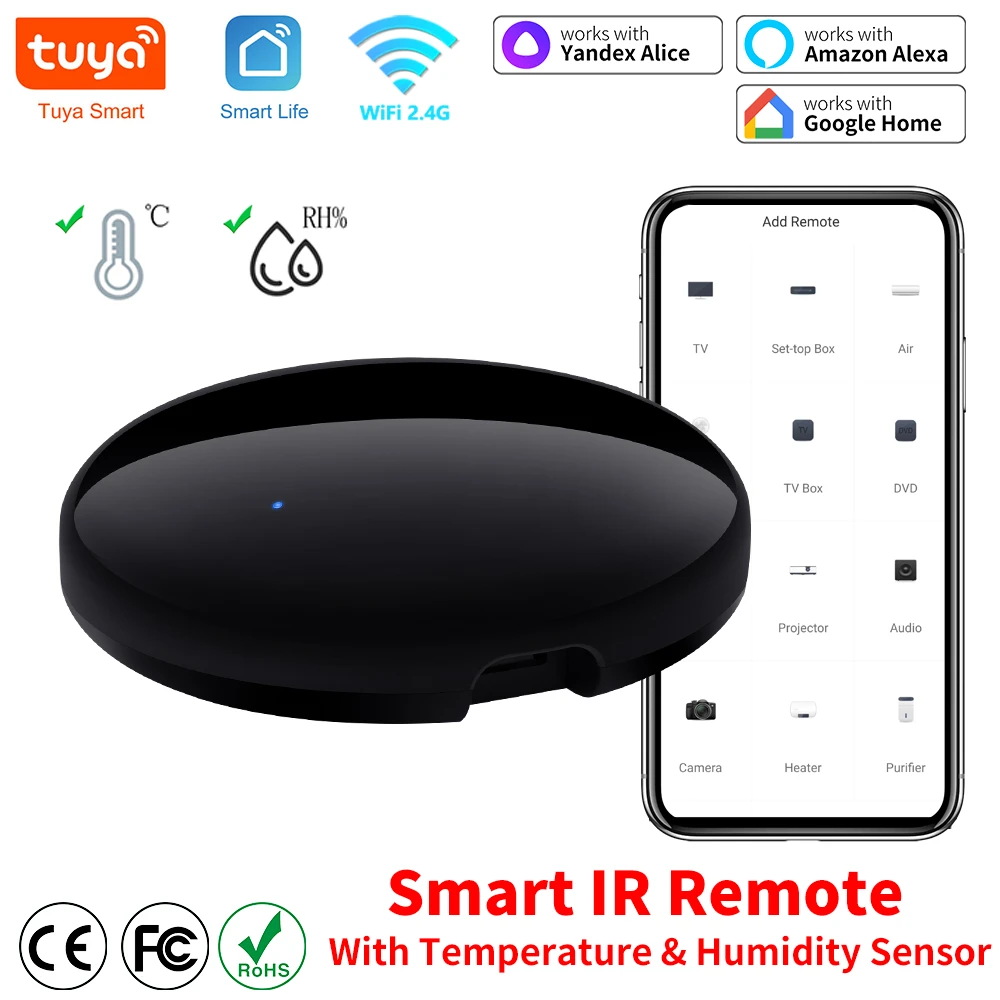 Smart IR Remote WiFi for Smart Home Automation Remote Control for Air Conditioner TV Work with Alexa Google Home Assistant