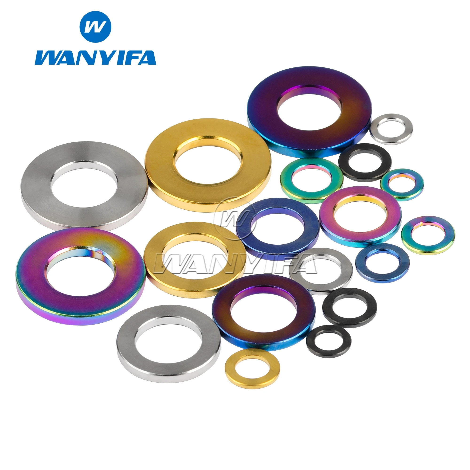 Wanyifa Titanium Washer M4 M5 M6 M8 M10 DIN912 Flat Spacer Gasket for Bicycle Cycling Motorcycle Car