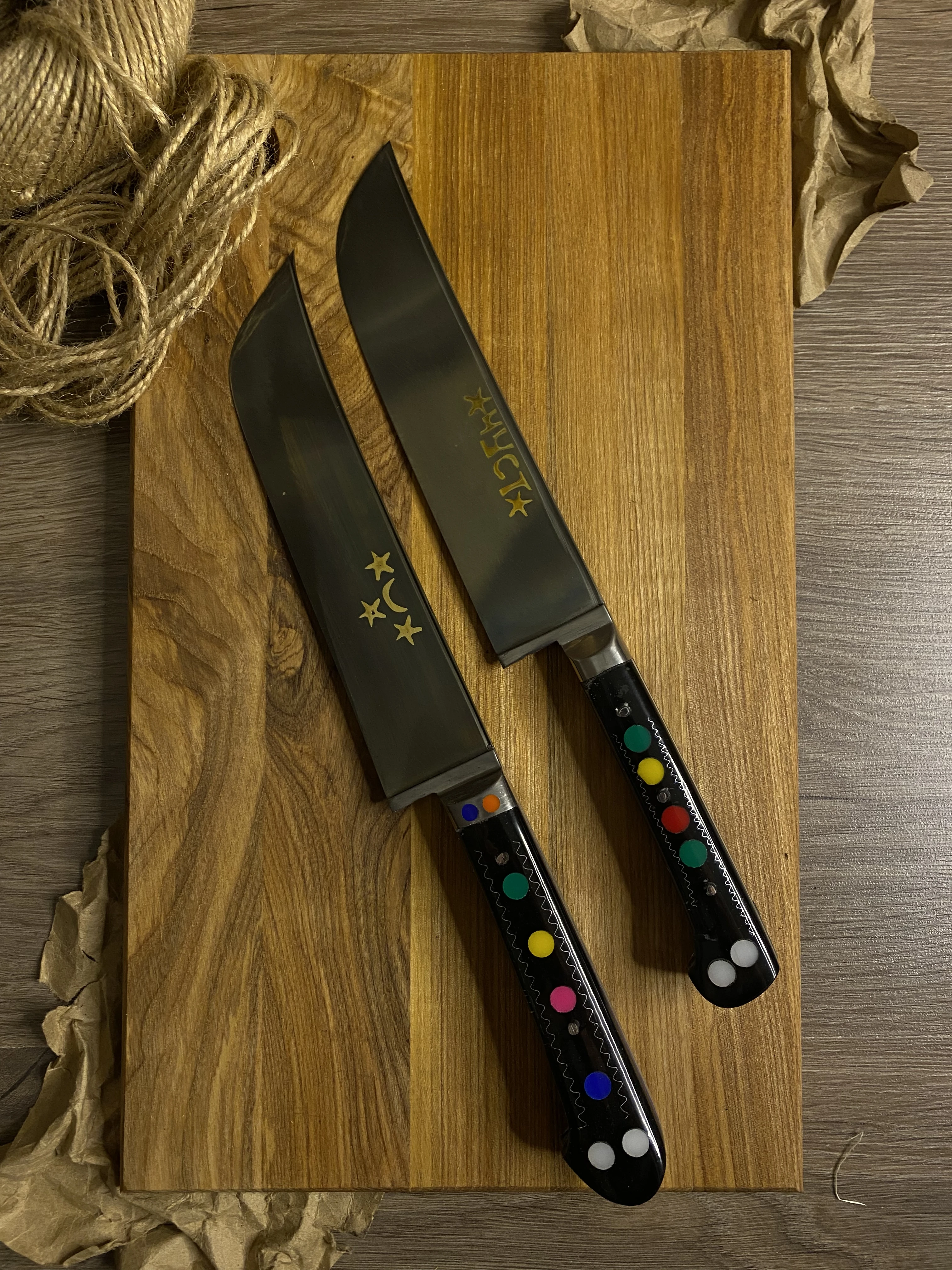 Uzbek Knife pcak up-16 kitchen knife pcak. Hand work. With scissors, for the kitchen for cooking meat and vegetables