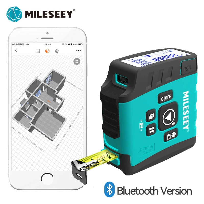 Mileseey X5 Laser Distance Meter rangefinder trena laser tape digital range finder build measure device ruler test tool