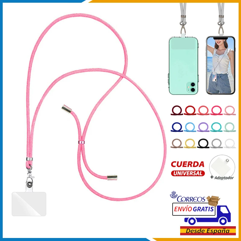 Universal mobile phone adapter rope with detachable neck carabiner Compatible pendant with card for mobile key fobs colors