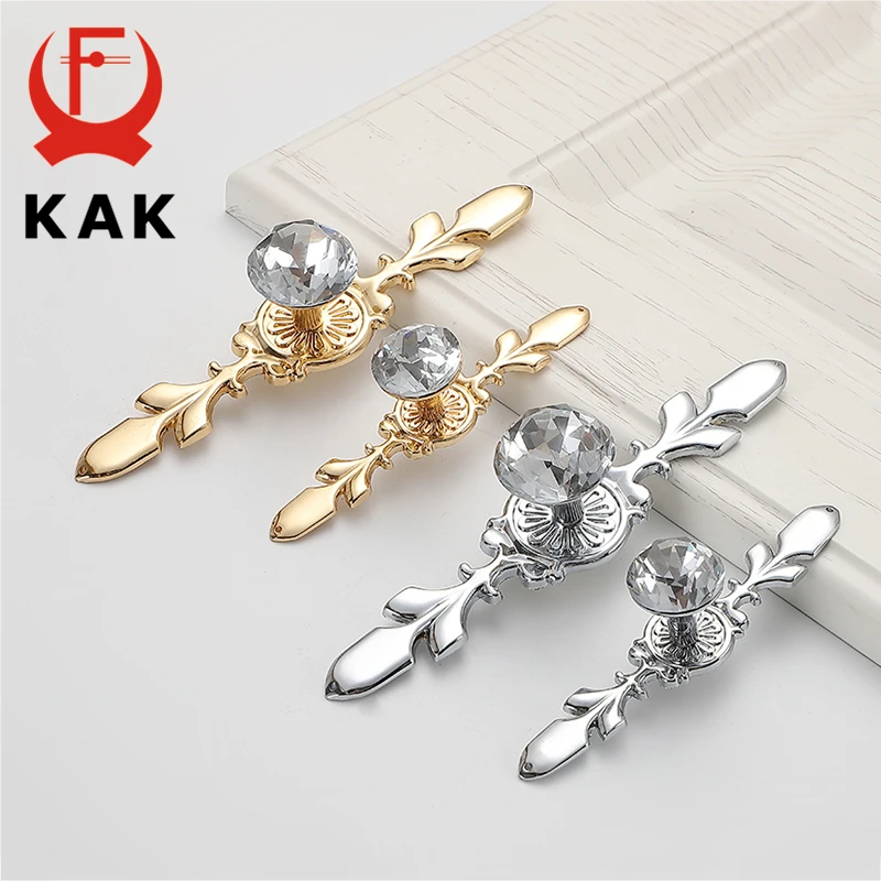 KAK Luxury Diamond Crystal Handles Shoebox Cabinet Handles Closet Dresser Drawer Knobs Wardrobe Pulls Pullers Furniture Hardware