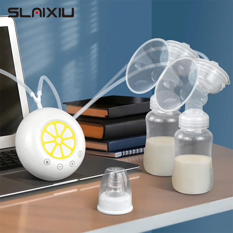 Double Electric Breast Pump USB Electric Breast Pump With Baby Milk Bottle Cold Heat Pad BPA free Powerful Breast Pumps