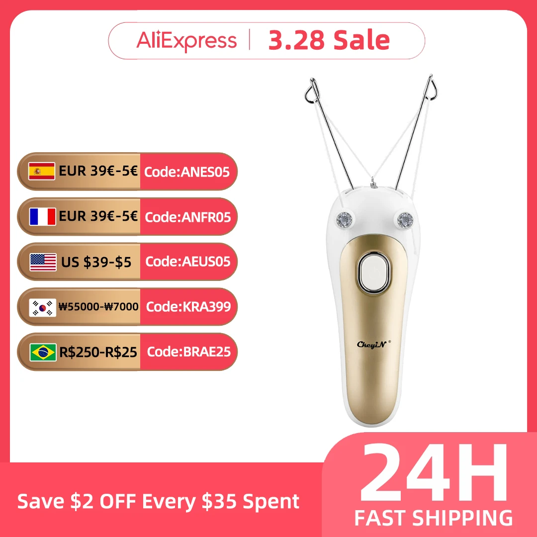 CkeyiN Women Electric Epilator Body Facial Hair Removal Defeatherer Cotton Thread Depilator Lady Shaver Face Hair Remover Beauty