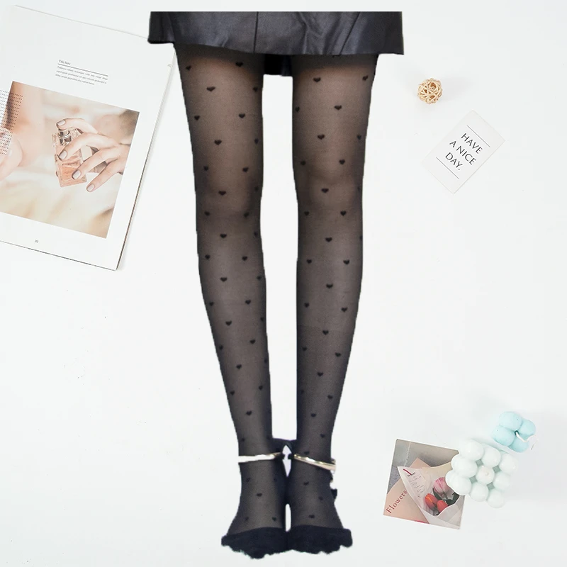 Women's Tights Classic Polka Dot Silk Stockings Ladies Vintage Faux Tattoo Round Dot Pantyhose Female Hosiery Sexy Long Socks