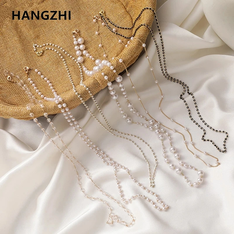 HangZhi 2020 New Korean Vintage Crystal Heart Pendant Necklace Mask Chain Strap Hang on Neck Glasses Holder Rope for Women