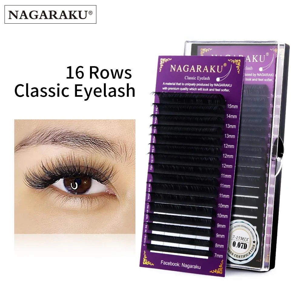 NAGARAKU Premium Faux Mink Individual Eyelash Extension Cilia Lashes  Natural soft mink Eyelash Makeup classical eyelashes
