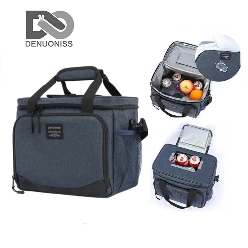 DENUONISS 16L Insulated Thermal Cooler Lunch Box Bag For Work Picnic Bag Car Bolsa Refrigerator Portable Shoulder Bag