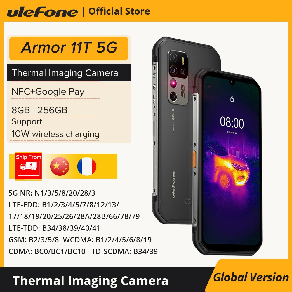 Ulefone Armor 11T 5G Rugged Mobile Phone FLIR® Thermal Imaging Camera Smartphone Android 11 8GB 256GB Waterproof  Mobile Phone