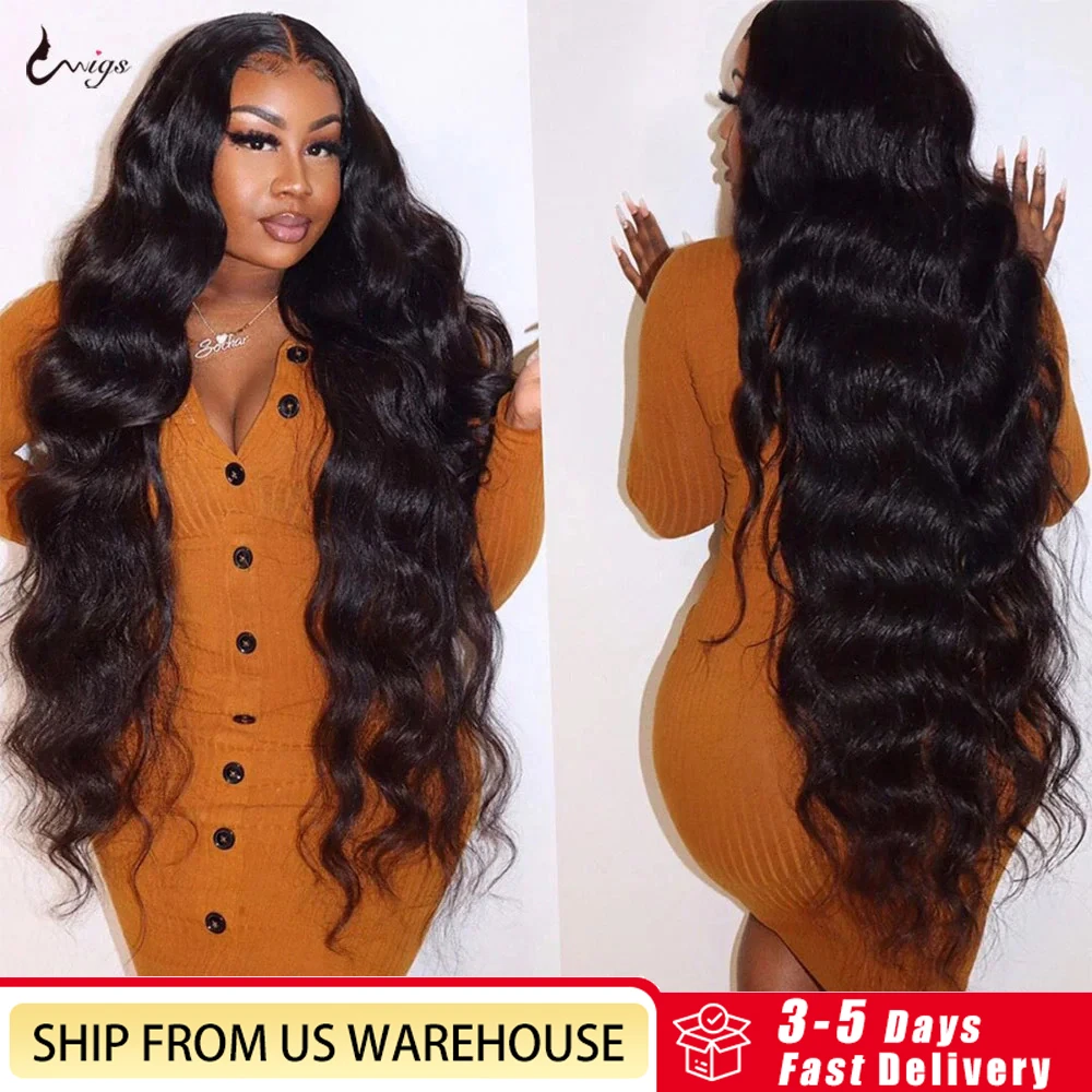 Uwigs 180 Density 40 inch Human Hair Wig HD Transparent Lace Frontal Wig Body Wave Lace Front Wig 13x4 Human Hair Wigs For Women