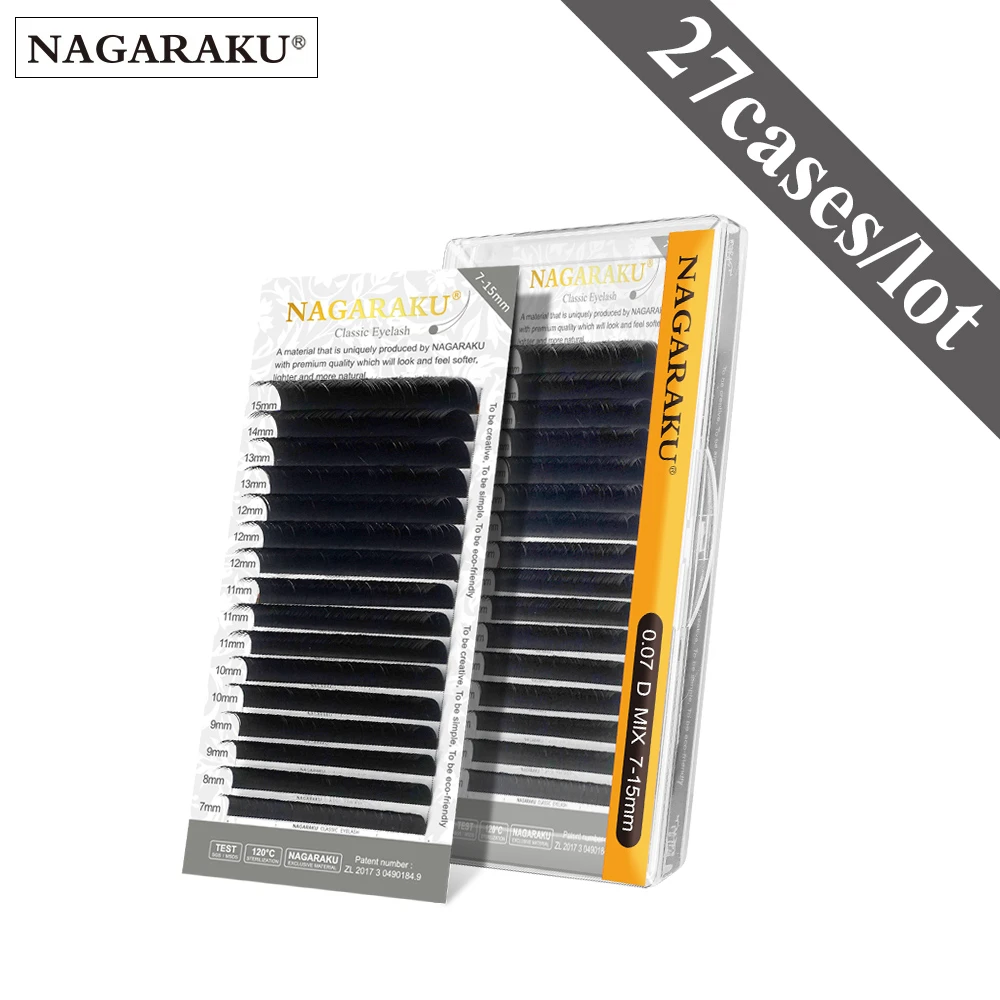 NAGARAKU Mink Lashes Makeup Maquiagem 27 Cases lot 7-25mm Mix Individual Eyelash High Quality Natural Soft Synthetic Mink