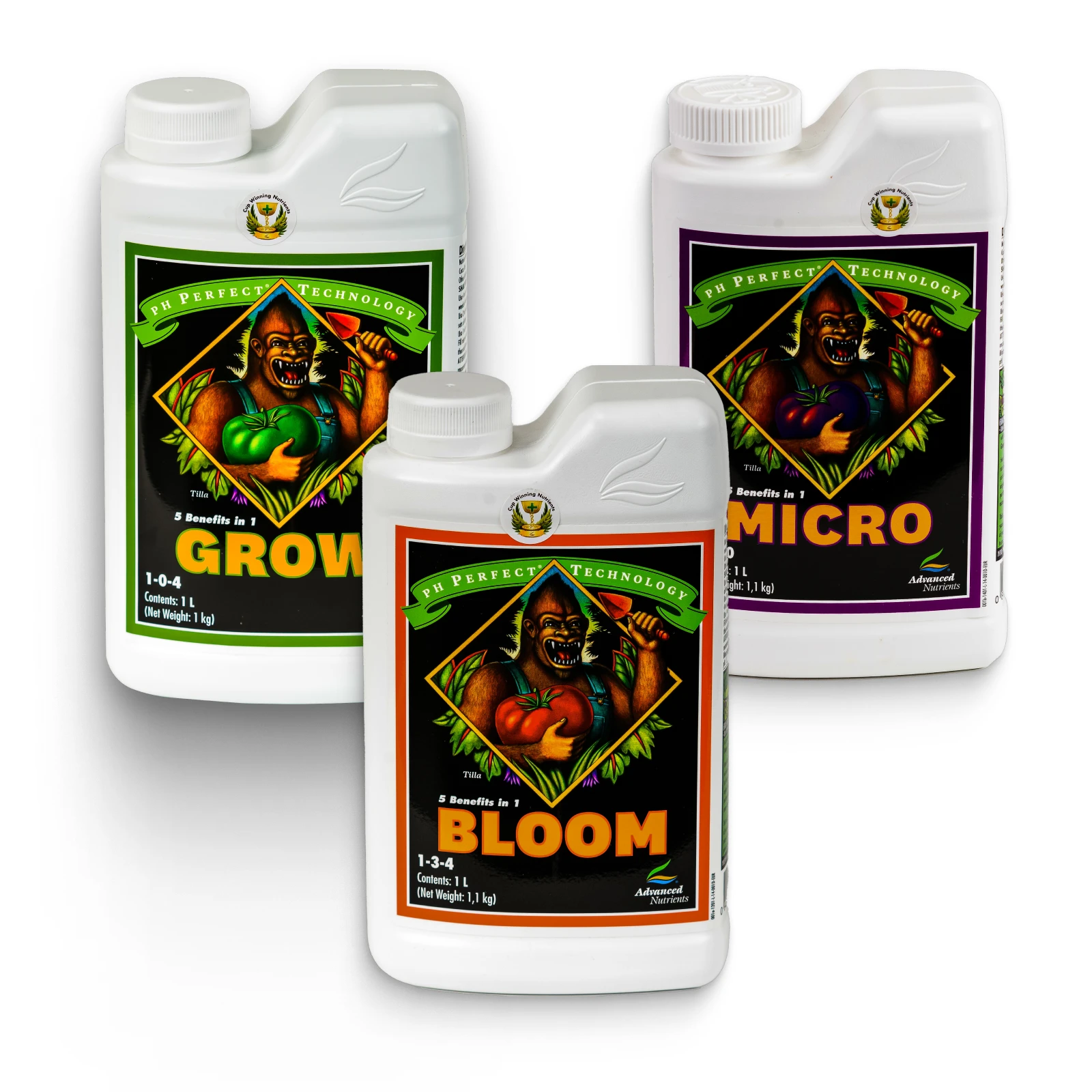 Advanced Ph perfect grow micro bloom fertilizer kit can be used starting from seeding stage and until the end of flowering phase