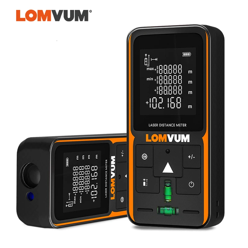 LOMVUM 40M 60m 80m 100m Laser Rangefinder Digital Laser Distance Meter Battery-Powered Laser Range Finder Tape Distance Measurer