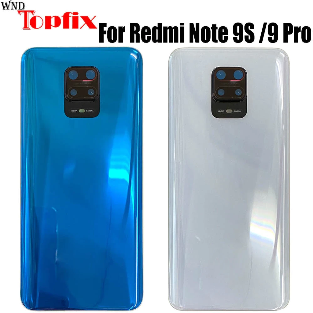 Original For Xiaomi Redmi Note 9s Battery Cover Back Glass Panel Rear Housing For Redmi Note 9 Pro Back Battery Cover Door