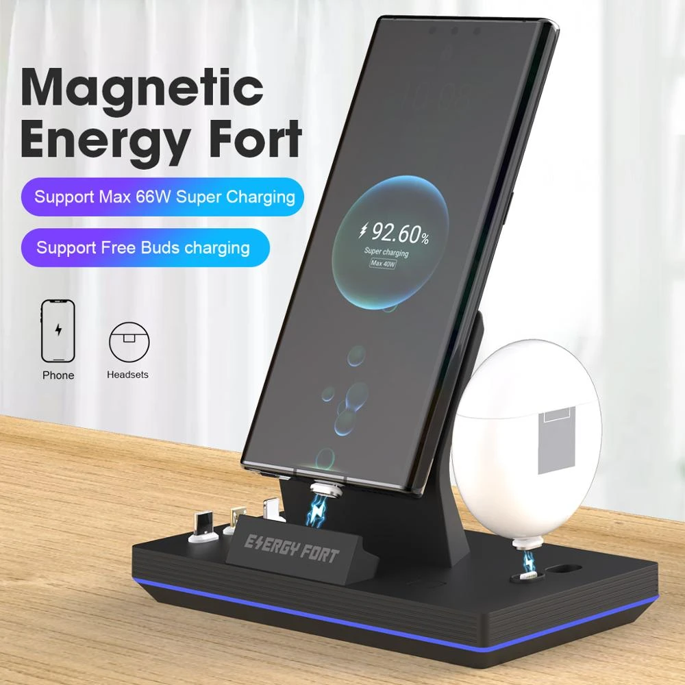 11th Gen 3 in 1 65W Magnetic Fast Wireless Charging Dock ENERGY FORT For Huawei 5A Quick Watch Headset charger GT2 For iPhone 13