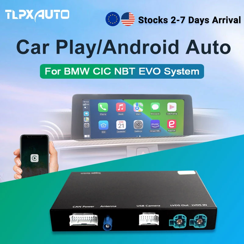 Wireless Apple CarPlay Android Auto Decoder Box for BMW E60 E70 E71 E84 F01 F02 F10 F11 F20 F25 F26 F30 F31 NBT CIC System