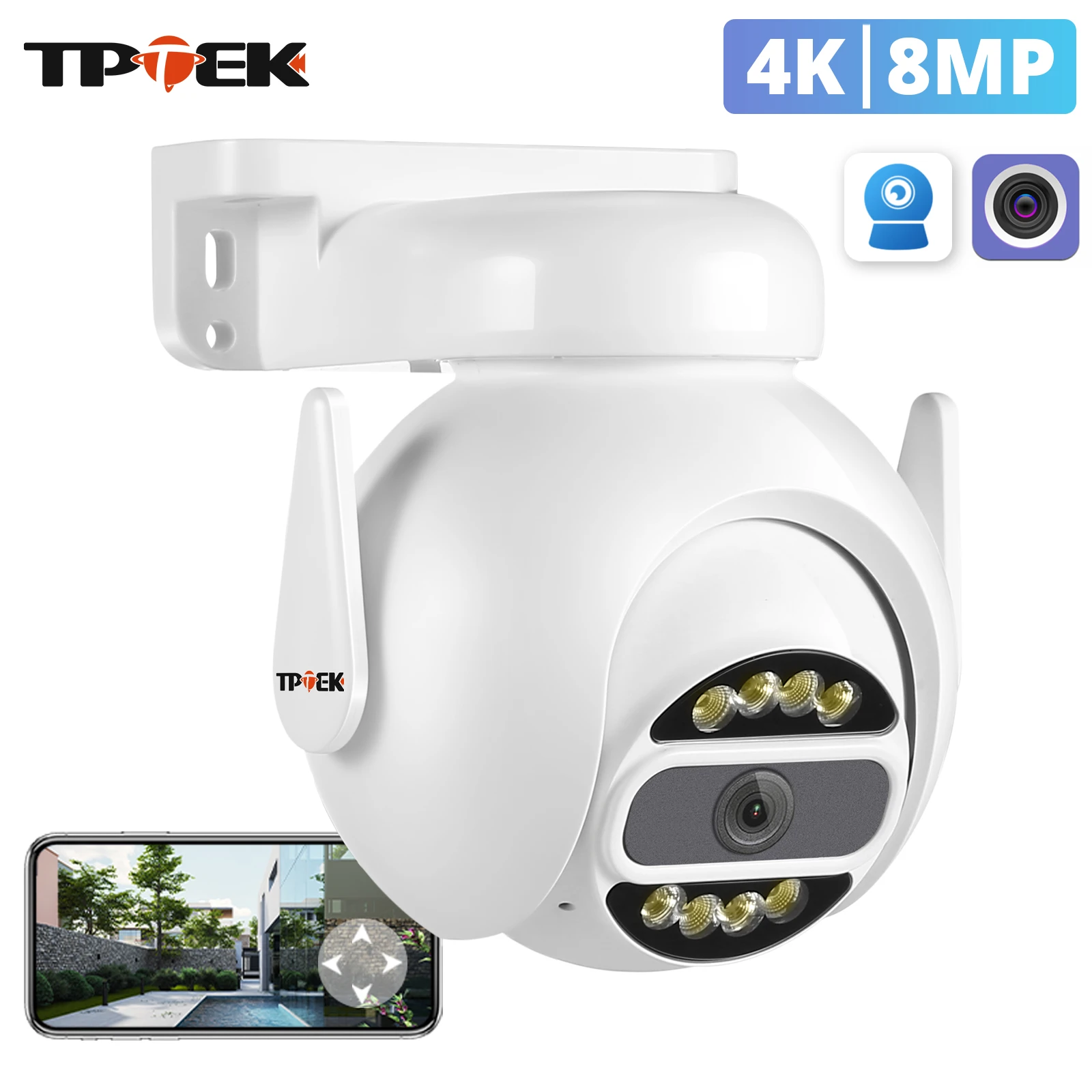 5MP IP Camera WiFi Pan Tilt Wireless Wi-Fi Camera Video Surveillance Security Outdoor PTZ Two-Way Audio1080P Camara CamHi Cam