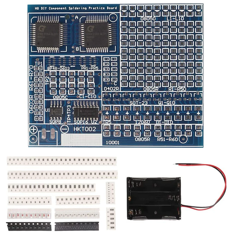 SMD Component Welding Practice Board DIY Soldering Kit Skill Training Board Led Transistor Set