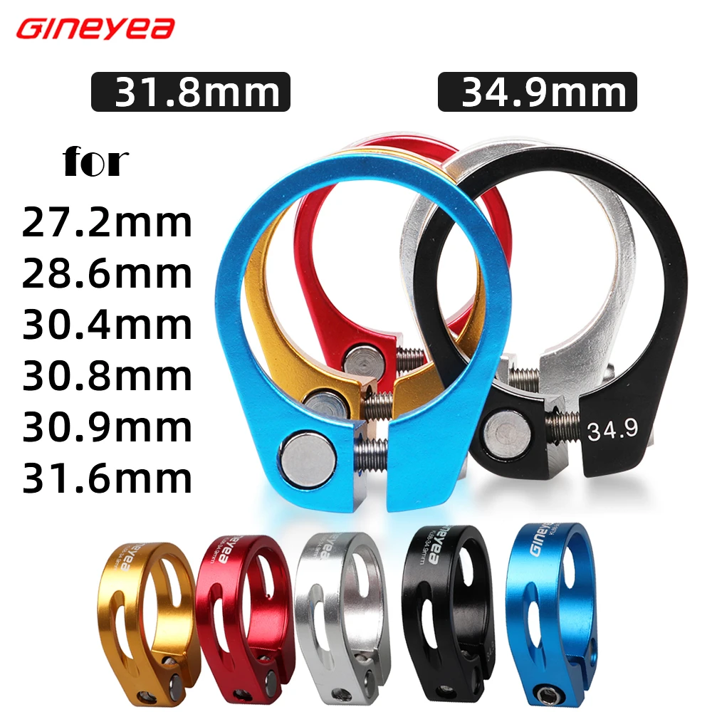 Gineyea 31.8 34.9 mm Lock Up Bike Seatpost Clamp Aluminum Alloy For Pipe Road MTB Bike 27.2 28.6 30.4 30.8 30.9 31.6 Seat Post