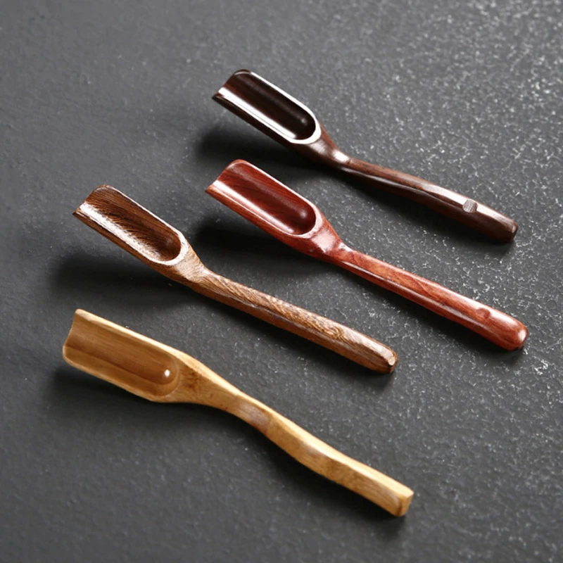 1Pcs Tea Accessories Chinese Kongfu Wooden Bamboo  Retro Style Natural Tea Scoop Delicate Spoon Portable Bamboo Teaspoon