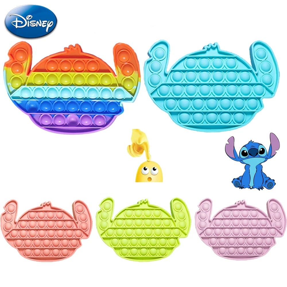 Disney Anime Stitch Fidget Toys Stress Relief Squeeze Toys for Kid Squishy Sensory Anti Stress Funny Rainbow Reliever Toy Gifts