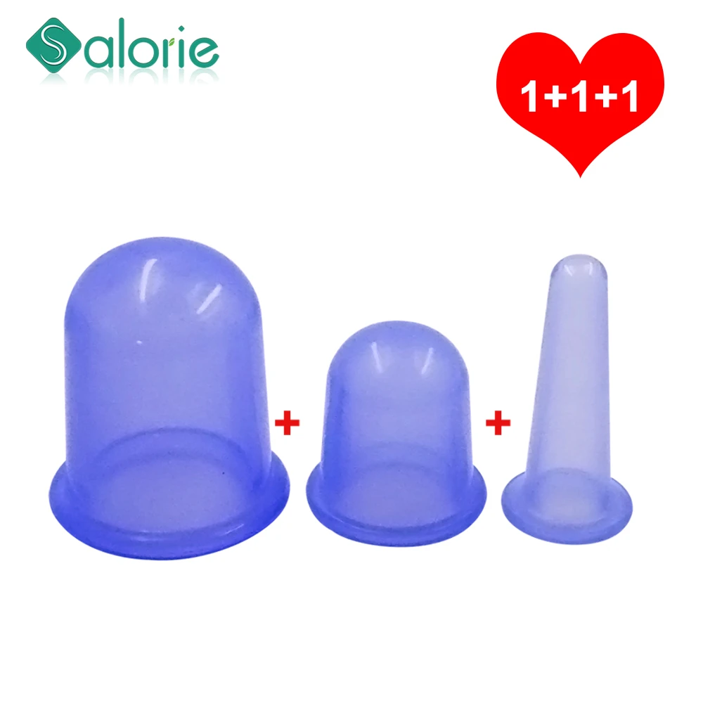 3pcs Cupping Therapy Kit Massage vacuum cupping cans jars silicone cans for face massage anti cellulite Anti-wrinkle