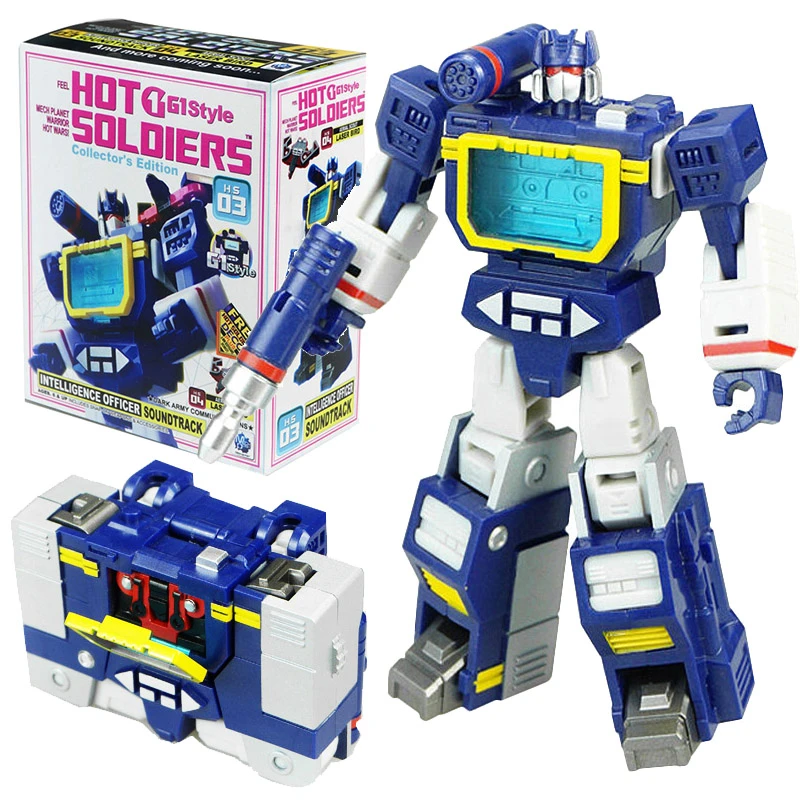 Mini Soundwave With Laserbeak Transformation HS-03 HS03 Hot Soldiers G1 Pocket War Deformation Action Figure Robot Toys Gifts