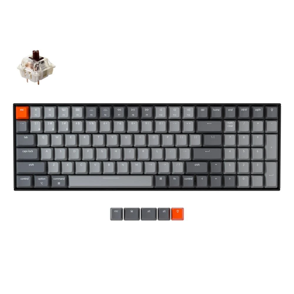 Keychron K4 A V2 Bluetooth Wireless Mechanical Keyboard w/ White LED Backlight Gateron Switch Wired USB Gaming Keyboard