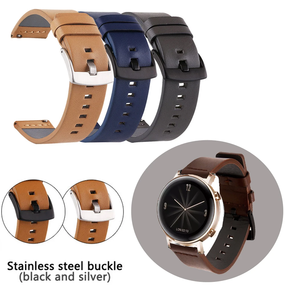 The New leather Watchbands 20 22 mm For Huawei Watch GT 2 42/46 Strap Quickly install smart watch accessories wristband bracelet