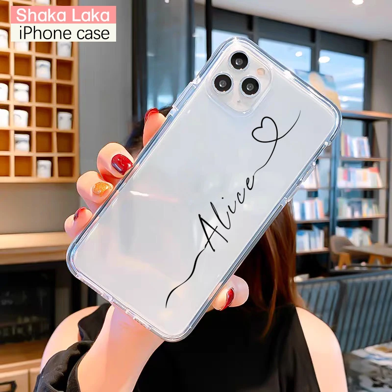 Custom Name DIY Letters for iPhone 13 Pro Max Case 12 8 Plus SE 2020 Cover Girls Silicone Funda For iPhone 11 Pro Case X XS XR 7