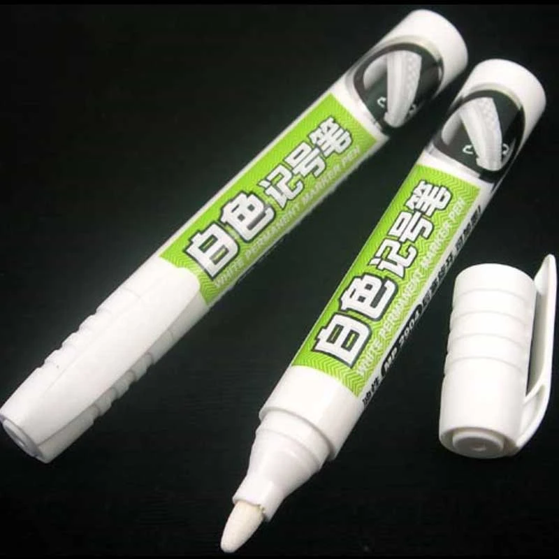 MP2907 White Marker pen Oily Paint Permanent for Metal Leather Fabric Metallic Markers Pens Student Craftwork art supplies