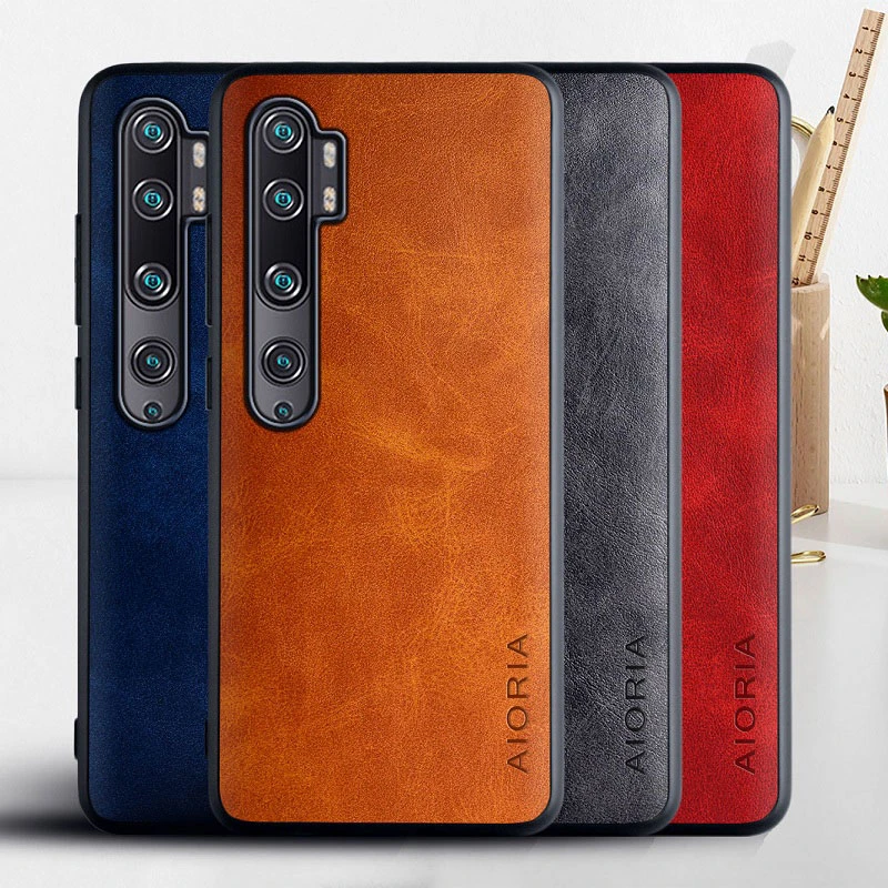 Case for Xiaomi Mi Note 10 Pro Luxury Vintage leather cover phone for xiaomi mi note 10 case funda coque capa Business Vintage