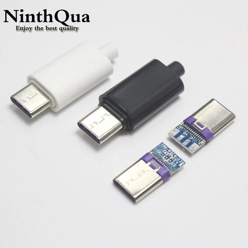 1/2/5set Type-C type C 3.1 5A Male Plug connector For DIY Huawei Supercharge 40W Fast Charging USB-C Charger Cable
