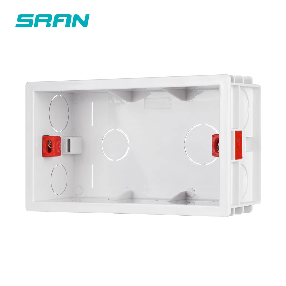 SRAN New Wall Mounting Box Internal Cassette White Back Box 144*84*50mm For 146mm*86mm Standard Switch and Socket