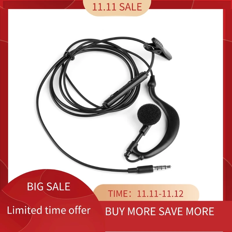 3.5mm Single In-Ear Only Mono Earphone Earbud Headset w/ Mic For Phone for Samsung JUN12