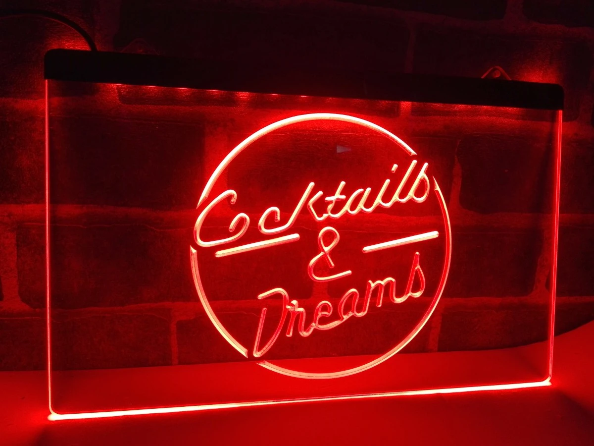 I079 Cocktails & Dream Beer Bar Wine Led Neon Light Sign