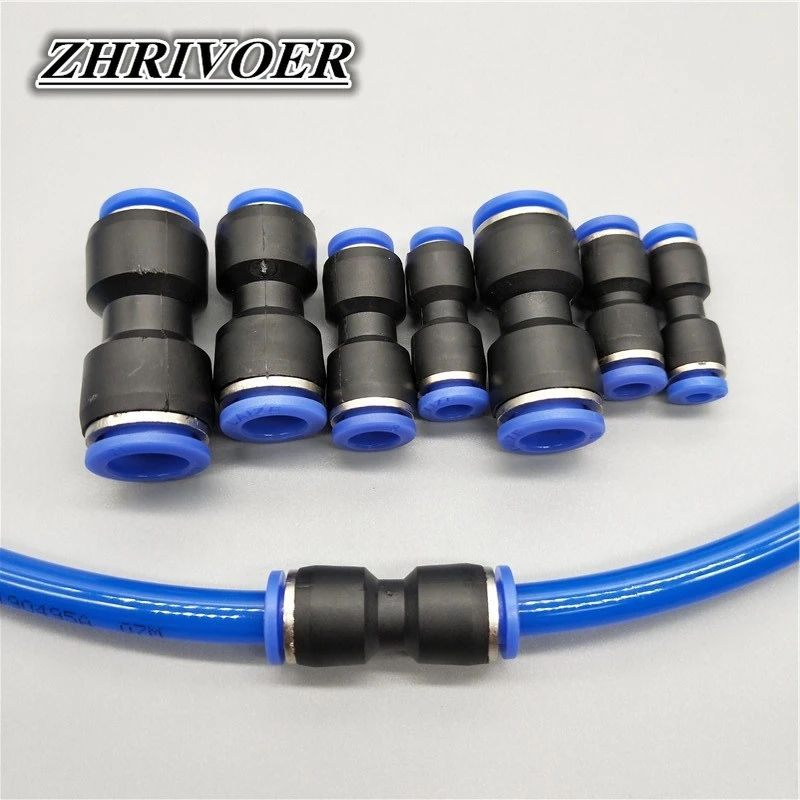 Air Pneumatic 10mm 8mm 6mm 12mm 4mm 16mm OD Hose Tube One Touch Push Into Straight Gas Fittings Plastic Quick Connectors Fitting