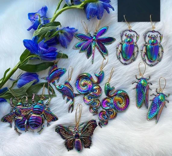 The Psychedelic Earrings //dragonfly Earrings//cicada Earrings//snake Earrings//bee Earrings