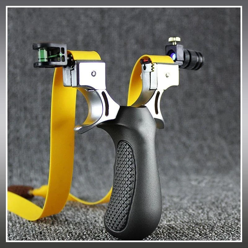 Zezzo® Professional Outdoor Resin Laser Slingshot Laser Aiming Slingshot Resin Shooting Slingshot Catapult Flat Rubber Band