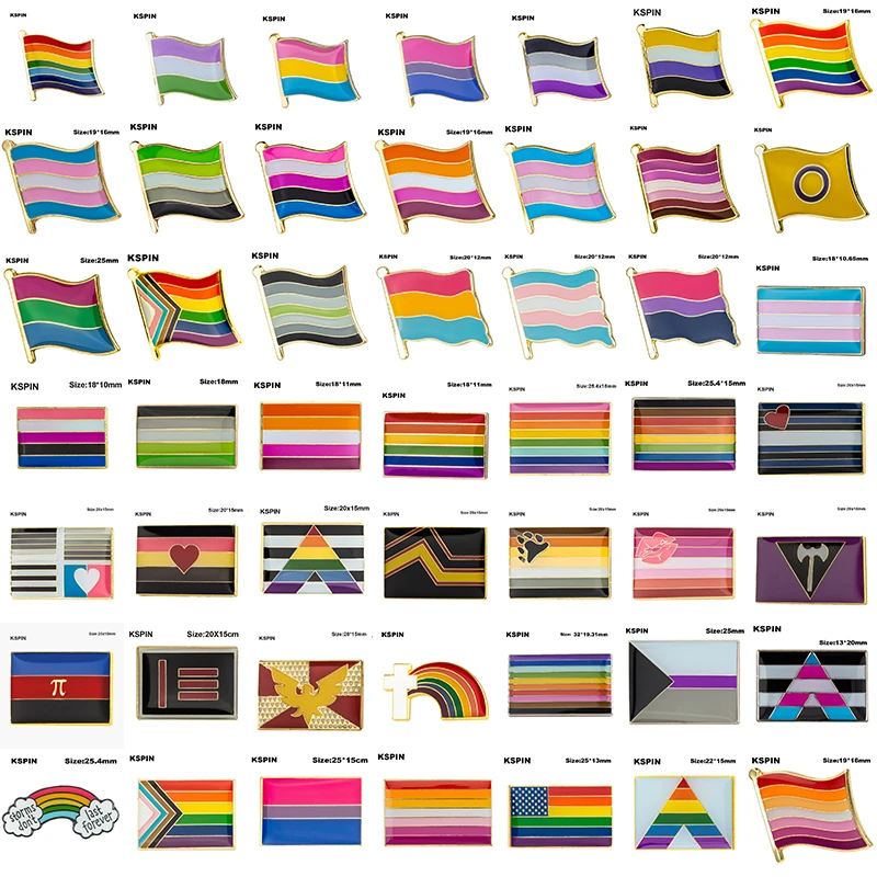 Gay Pride Intersex Pride Asexual Pride Bisexual Pansexual Genderqueer Transgender lapel pin badge Brooch Icons