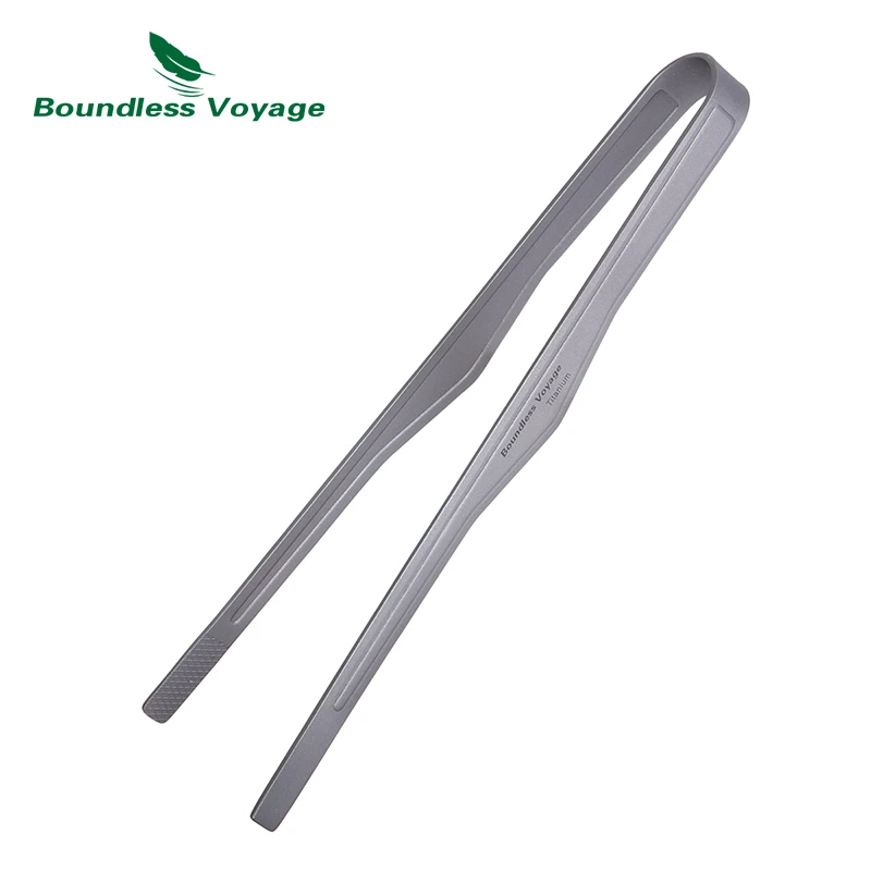 Boundless Voyage Titanium Tea Cup Clip Steak Lid Barbecue Anti-Scalding Clip Tong Tea Tweezer Salad Sugar Ice Food Toast Tongs