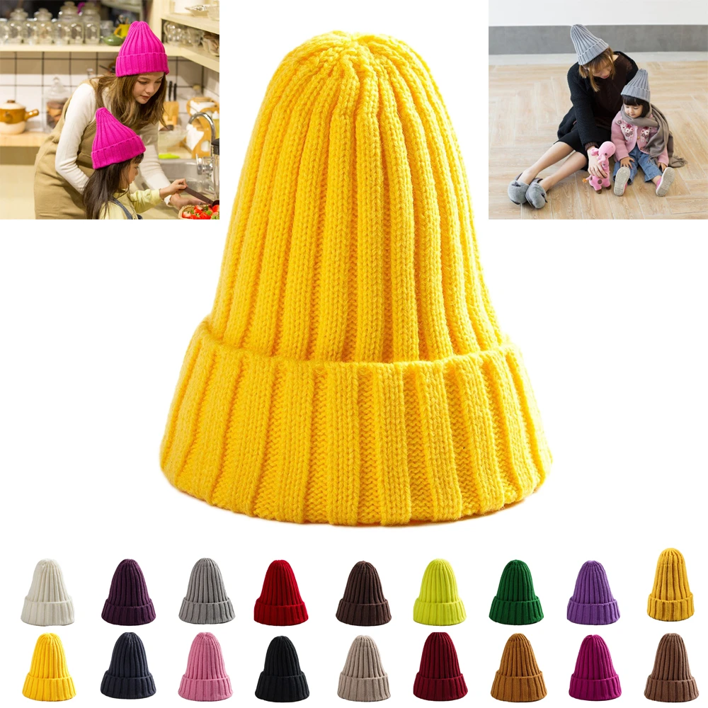 Knitted Baby Beanie Hat for Girl Boy Kids Toddler Child Cap Children Newborn Photography Props Warm Autumn Beanies for Women