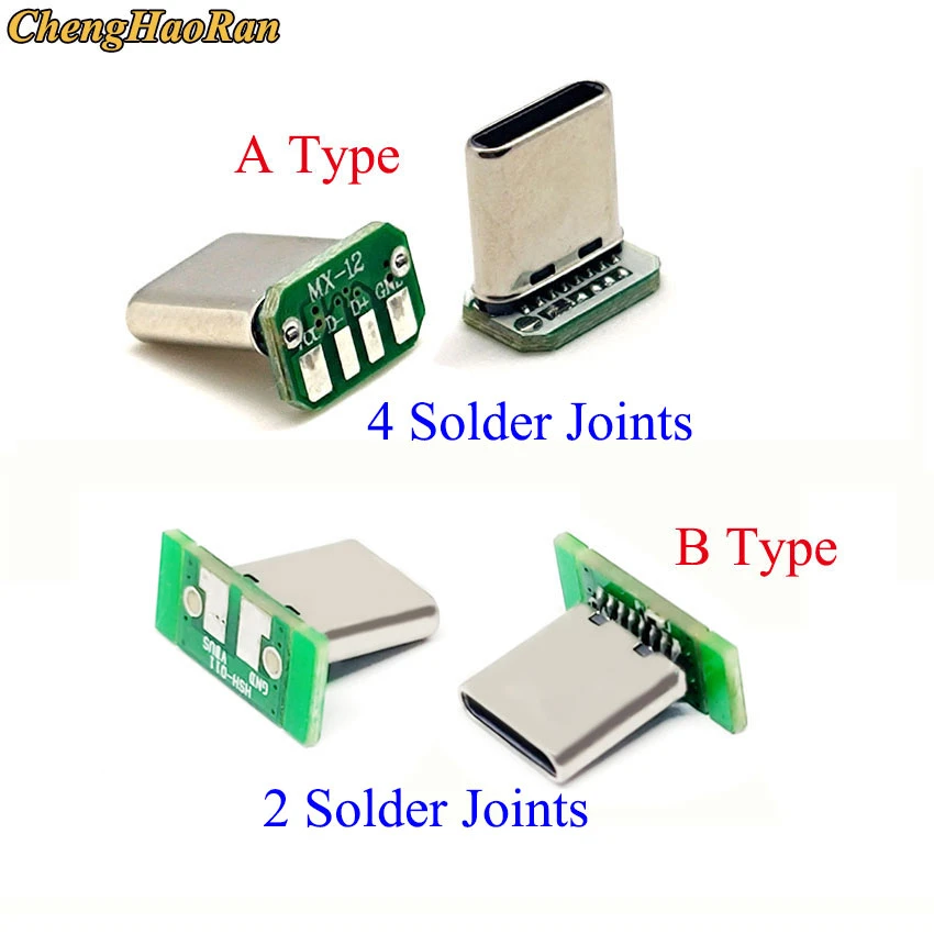 ChengHaoRan 1pcs USB 3.1 type C male vertical patch board 16pin data band PCB USB tape board male head 16p usb c connector