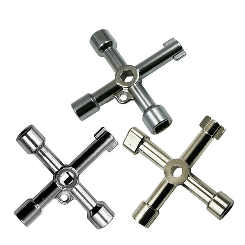 High Quality Multifunctional Cross Cabinet Triangular Key Wrench Elevator Door Water Meter Valve Square Hole Round Key.