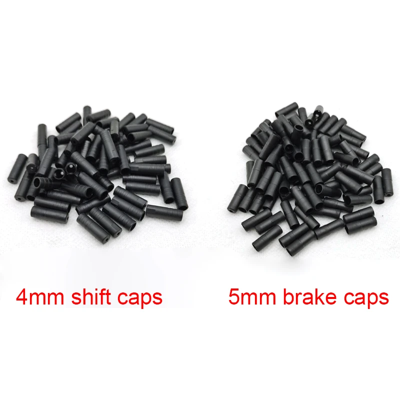 50pcs 4mm 5mm Road Mountain Bike Brake Shift Derailleur Cable End Crimps Bicycle Wire Cable End Caps Housing Ferrules