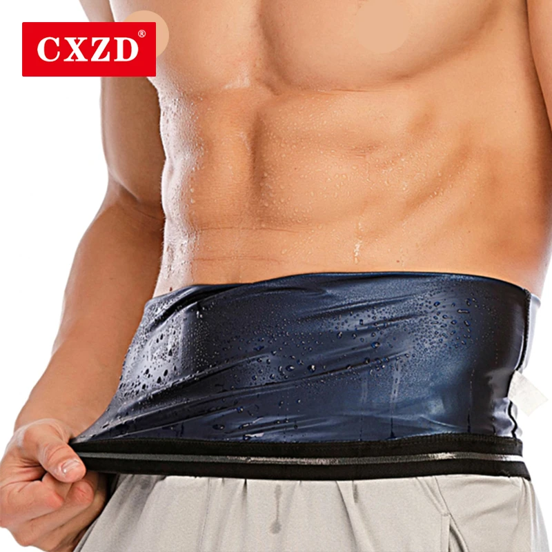 CXZD Hot Men Sauna Sweat Shaper belt Thermo Body Shapewear Slimming Girdle Workout Waist Trainer Corset Gym Abdomen Fat Burning