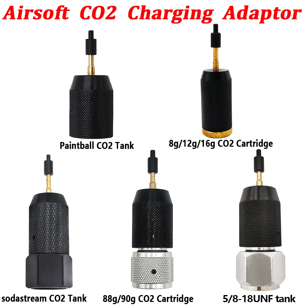 Airsoft CO2 Refill Charging Adapter Adaptor to Paintball Tank/Disposable Cartridge/Sodastream Cylinder & MAPP Gas Canister