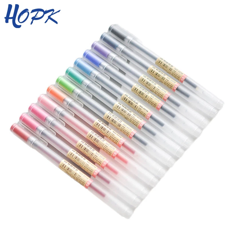 12 Pcs Colour Pen Set 0.5mm Gel Pen for Writing Art Drawing Pens Journaling Card Making Japanese Simple Natural Pen